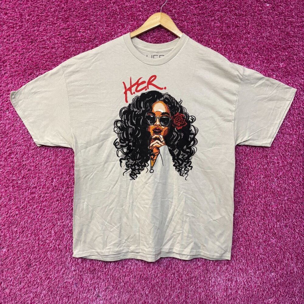 H.E.R Artwork Portrait Graphic Design T-Shirt 2XL